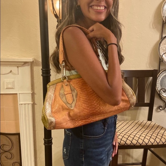 Cole Haan Snakeskin Leather Shoulder Bag, Cole Haan Trinity Handbag - Picture 9 of 9